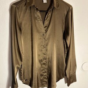 H&M Taupe Satin Blouse